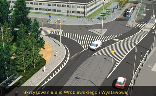 Skrzyżowanie Wróblewskiego i Wystawowej